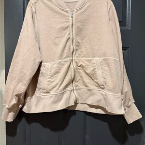 Athleta Light Tan Zip-Up Jacket
